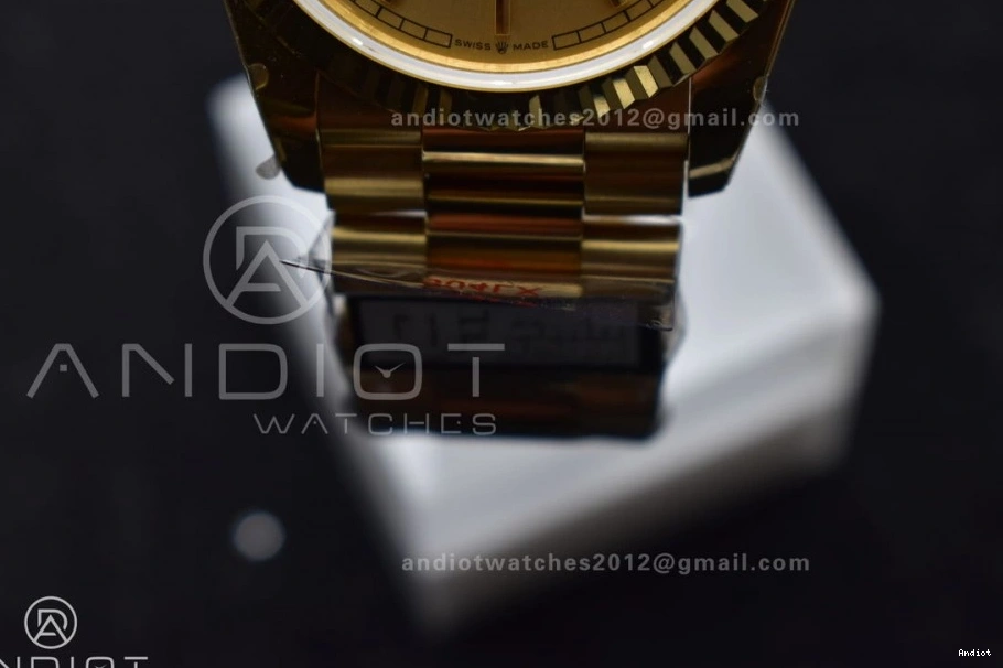 YG 36 Steel Edition 696 904L (Gain Dial V5 on vr3255 Weight) Best Bracelet President QF Gold DayDate EasyCare 0723